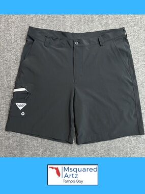 Columbia PFG Omni Shield Fishing Shorts Black Size 40 Performance Stretch